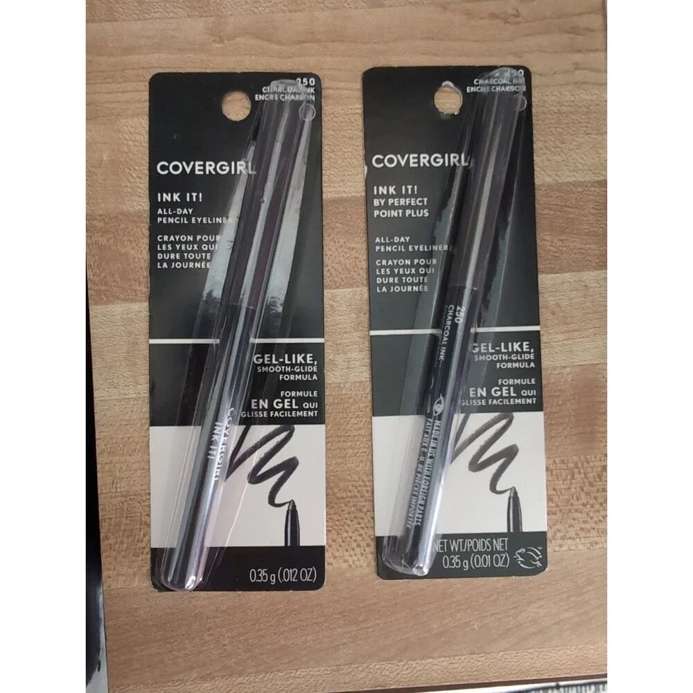 2 x Covergirl Ink It! All Day Pencil Eyeliner Crayon 250 Charcoal Gel Like Lot